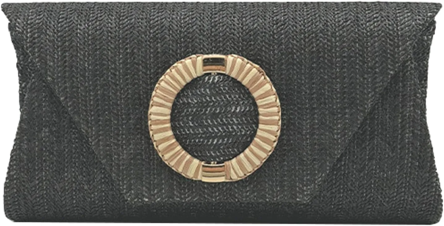 2025 Woven Straw Clutch Elegant Flap Envelope Bag Chain Crossbody Evening Purse Beach Wedding Handbag