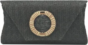 2025 Woven Straw Clutch Elegant Flap Envelope Bag Chain Crossbody Evening Purse Beach Wedding Handbag