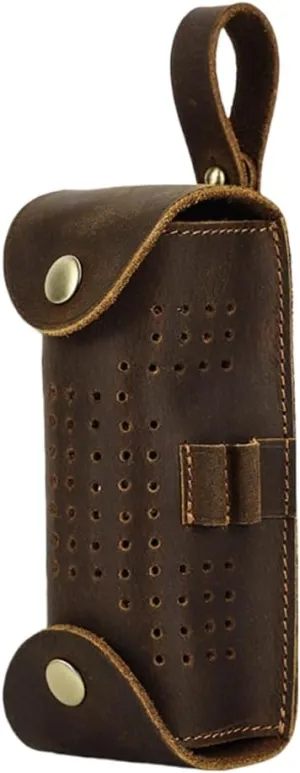 3 Slots Golfs Balled Bag with Tees Holder Leather Golfs Balled Pouch Waist Bag