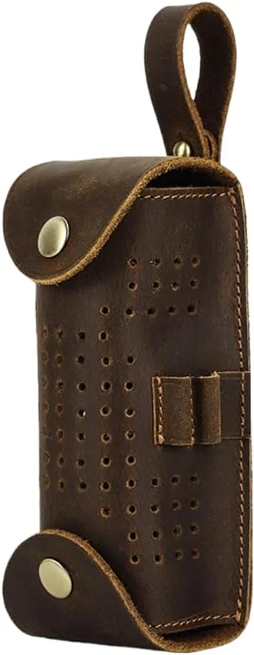 3 Slots Golfs Balled Bag with Tees Holder Leather Golfs Balled Pouch Waist Bag