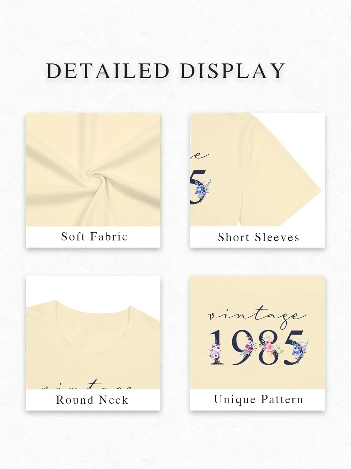 40th Birthday Shirts for Women Vintage 1985 T Shirts Retro Party Gifts Casual Short Sleeve Tee Tops