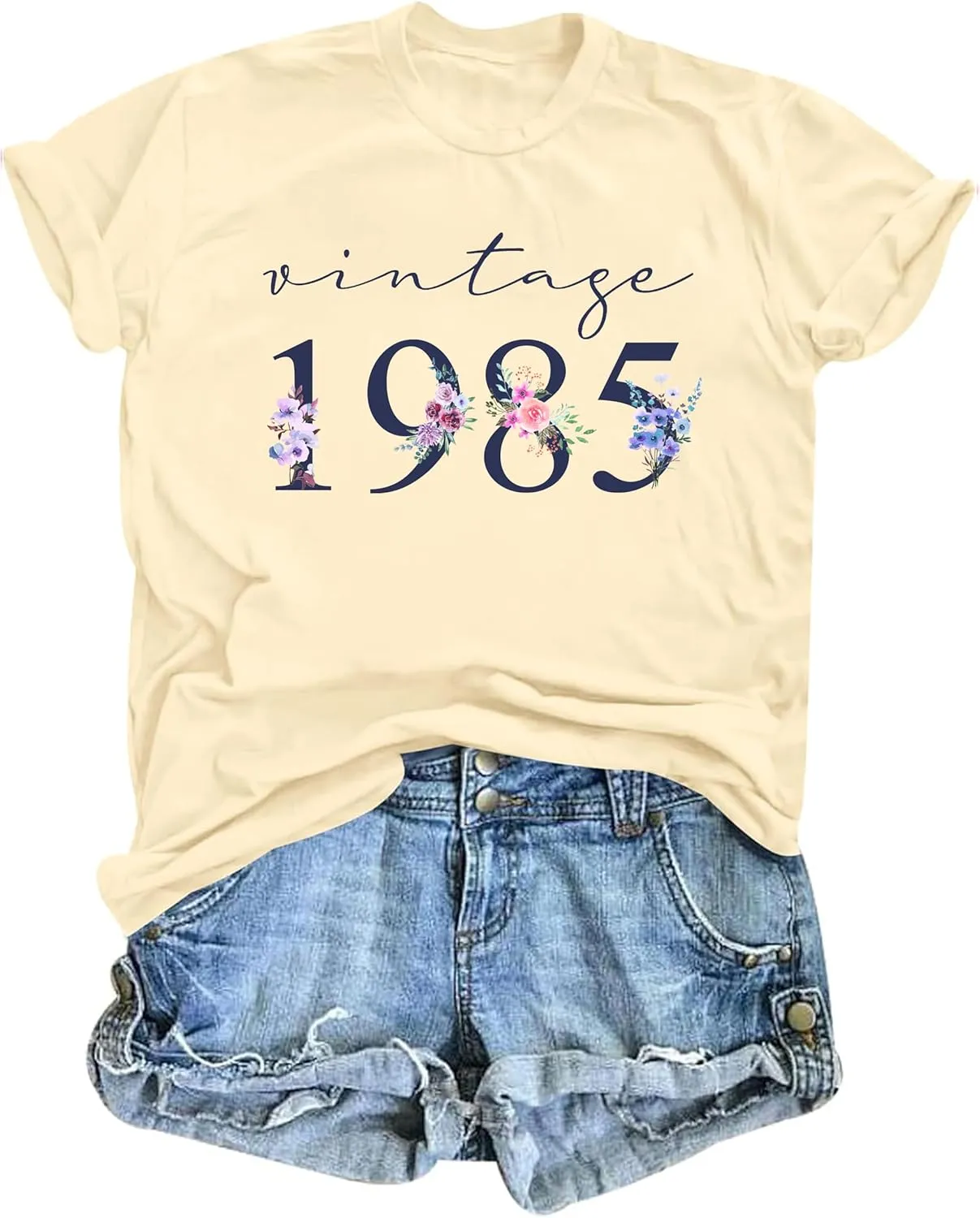 40th Birthday Shirts for Women Vintage 1985 T Shirts Retro Party Gifts Casual Short Sleeve Tee Tops