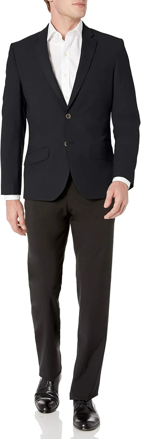 Amazon Essentials Men's Long-Sleeve Button-Front Slim-Fit Stretch Blazer