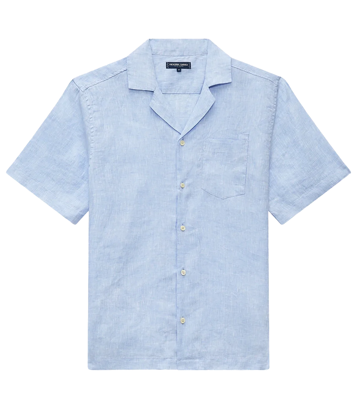 Angelo Linen Short Sleeve Shirt in Baby Blue