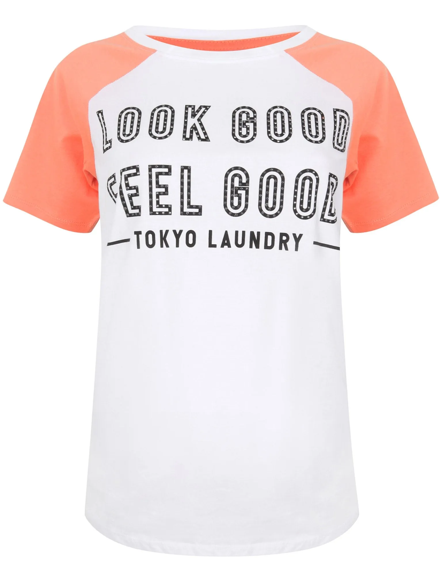 Ava Contrast Raglan Sleeve Cotton T-Shirt In Desert Flower - Tokyo Laundry