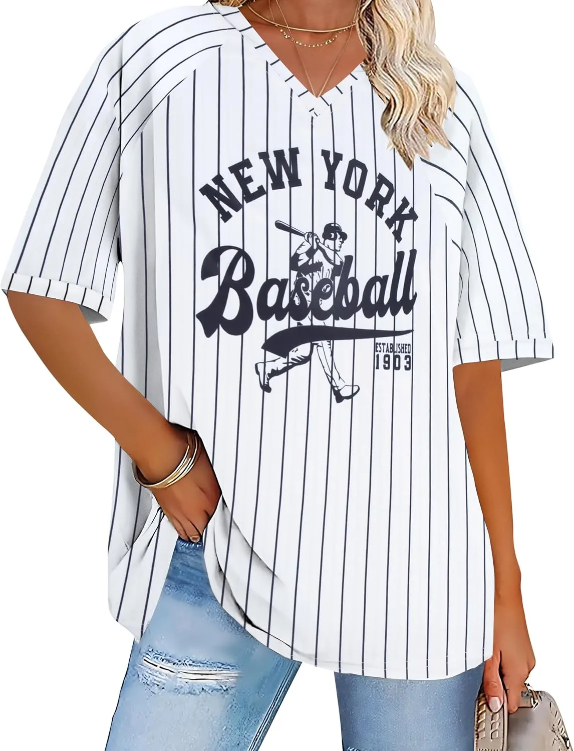 Baseball Graphic Shirts for Women Baseball Fan T-Shirts Baseball Team Tee Game Day Outfits Casual Tops