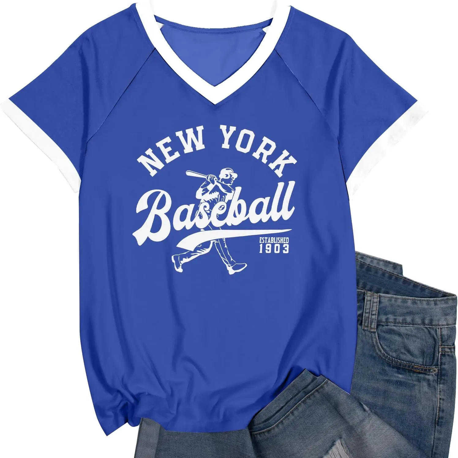 Baseball Graphic Shirts for Women Baseball Fan T-Shirts Baseball Team Tee Game Day Outfits Casual Tops