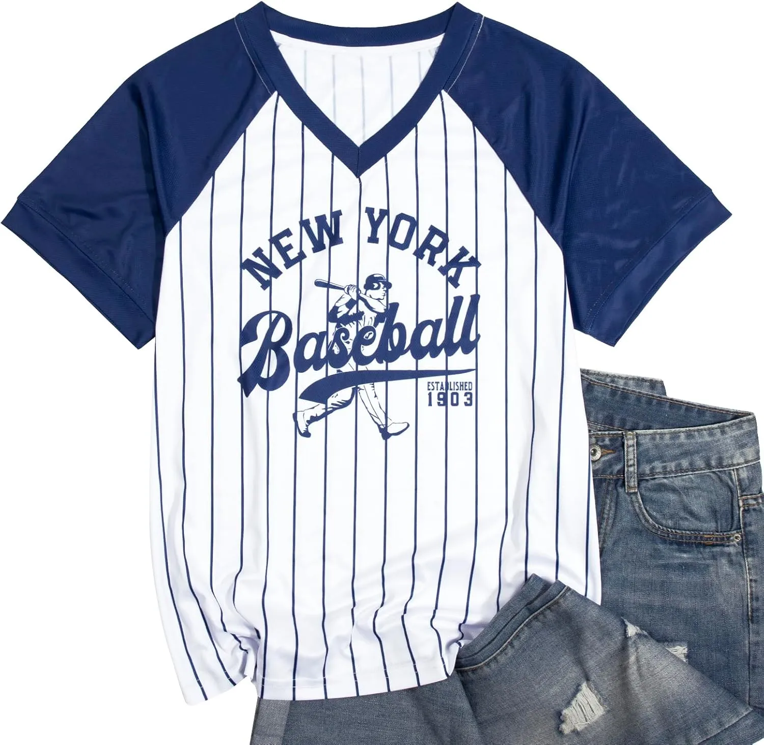 Baseball Graphic Shirts for Women Baseball Fan T-Shirts Baseball Team Tee Game Day Outfits Casual Tops