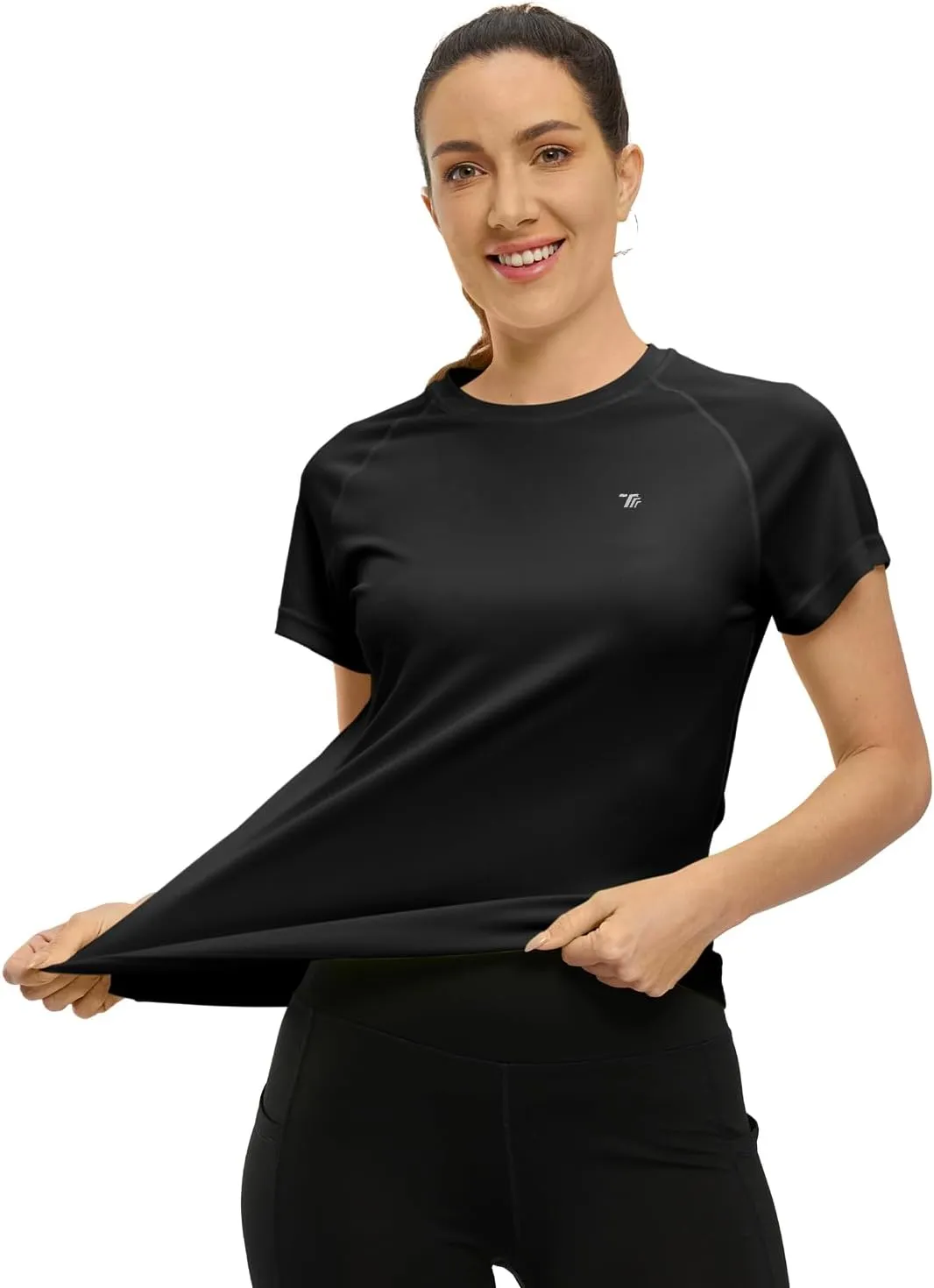 BASUDAM Women's Short Sleeve T-Shirts Quick Dry Cooling UPF 50  Lightweight Athletic Shirts Running Workout Tops