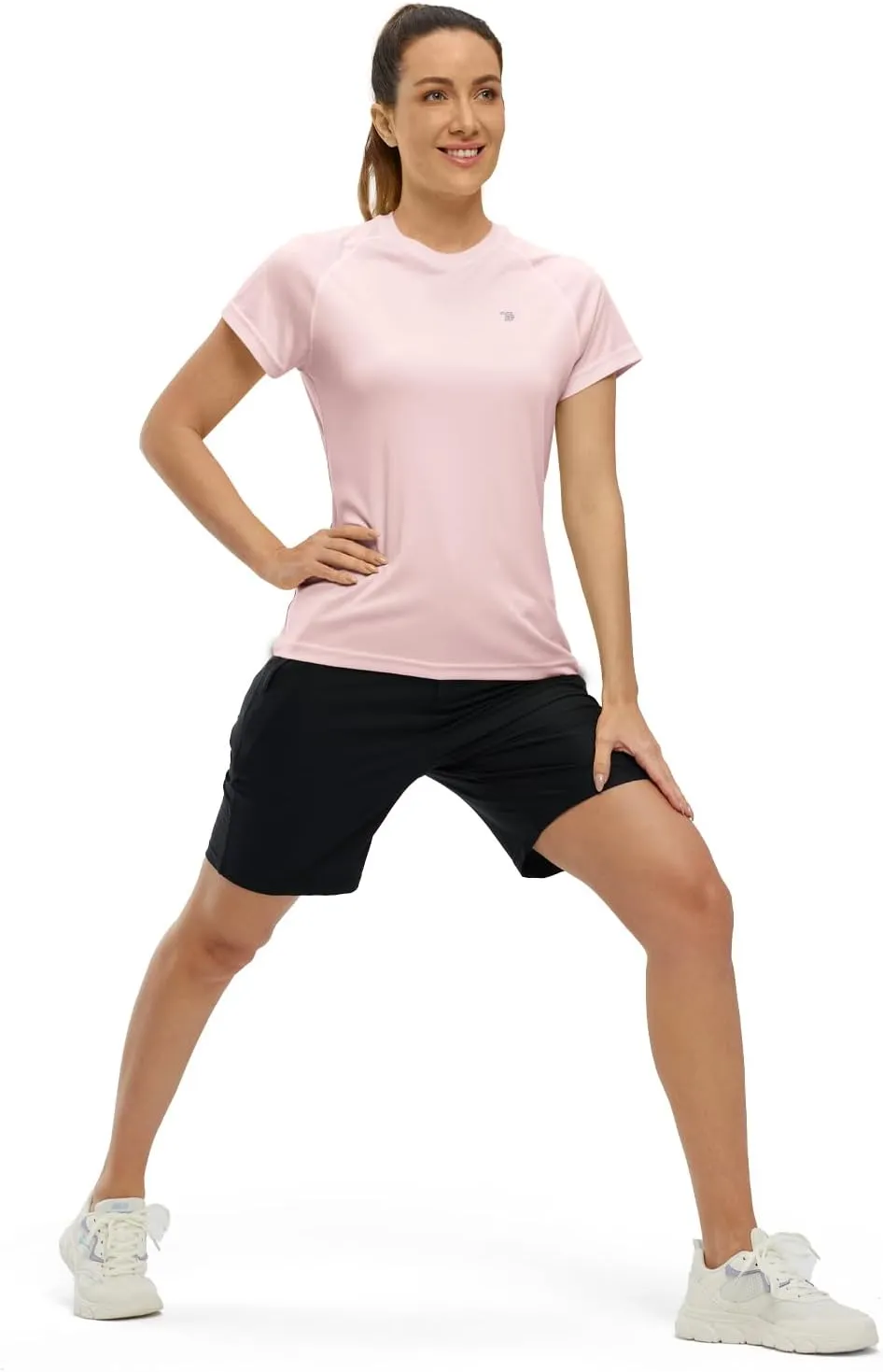 BASUDAM Women's Short Sleeve T-Shirts Quick Dry Cooling UPF 50  Lightweight Athletic Shirts Running Workout Tops