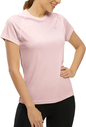 BASUDAM Women's Short Sleeve T-Shirts Quick Dry Cooling UPF 50  Lightweight Athletic Shirts Running Workout Tops