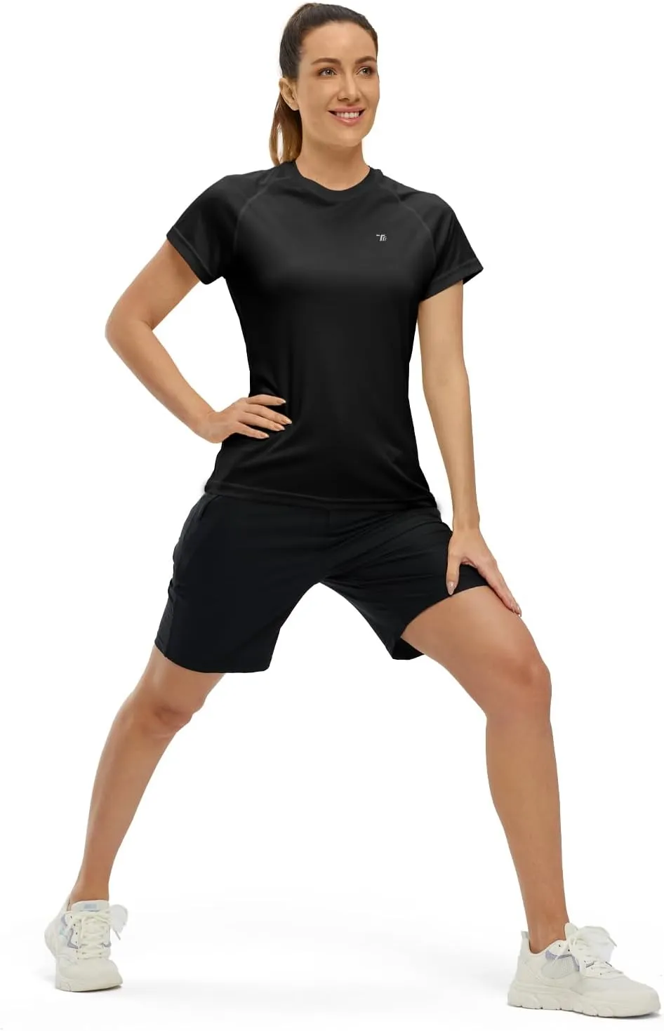 BASUDAM Women's Short Sleeve T-Shirts Quick Dry Cooling UPF 50  Lightweight Athletic Shirts Running Workout Tops