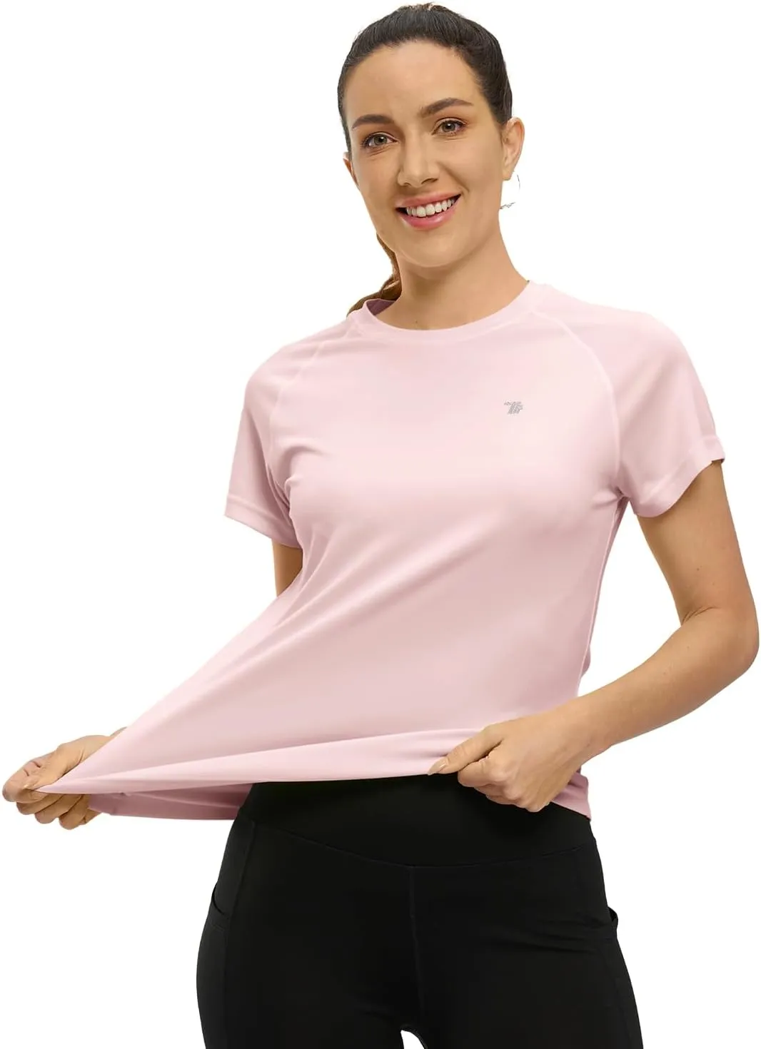 BASUDAM Women's Short Sleeve T-Shirts Quick Dry Cooling UPF 50  Lightweight Athletic Shirts Running Workout Tops