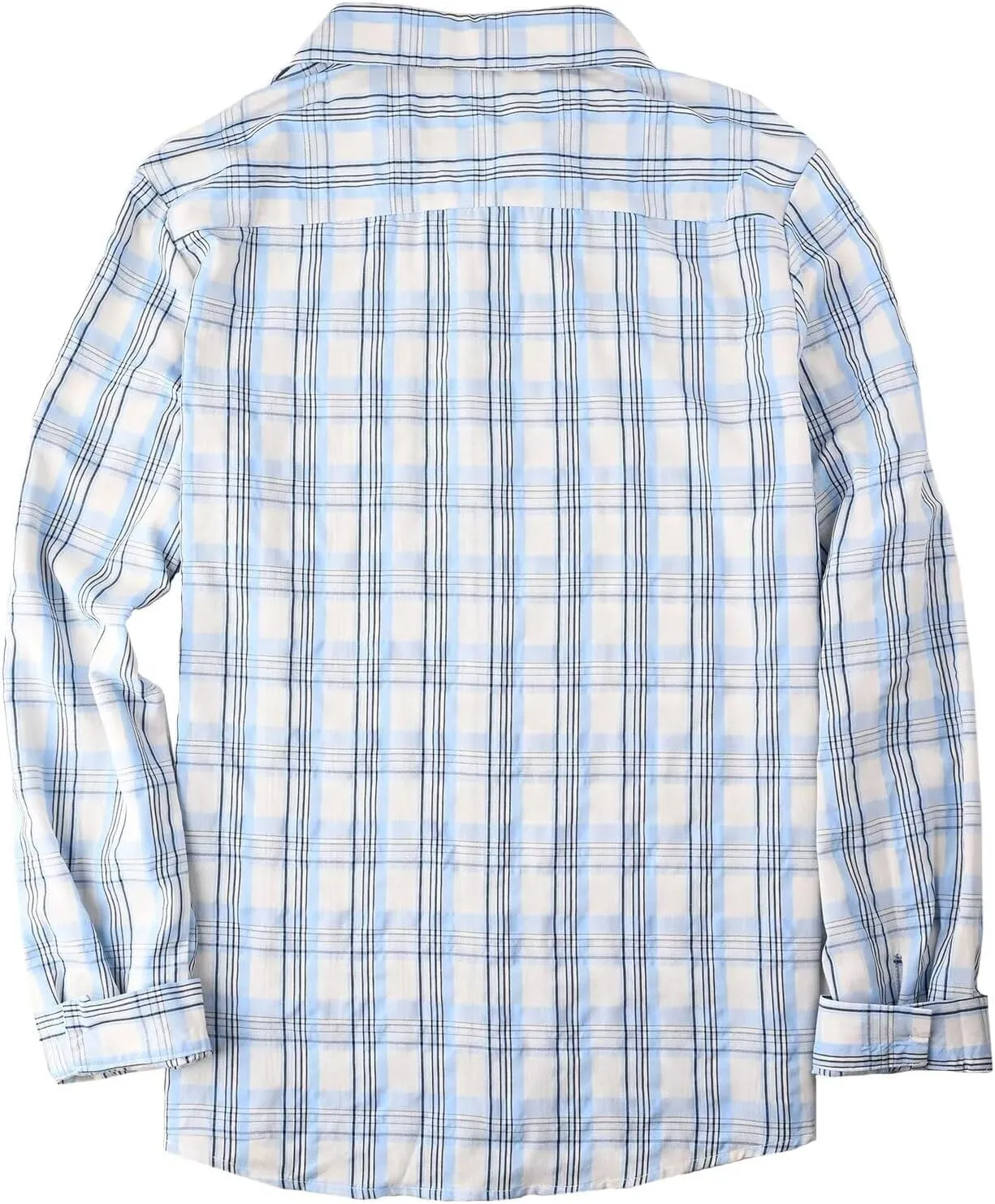 BAYAMO Men's Button-Down Plaid Shirts Casual Long Sleeve Cotton Linen Shirts for Men Fashion Business Shirt