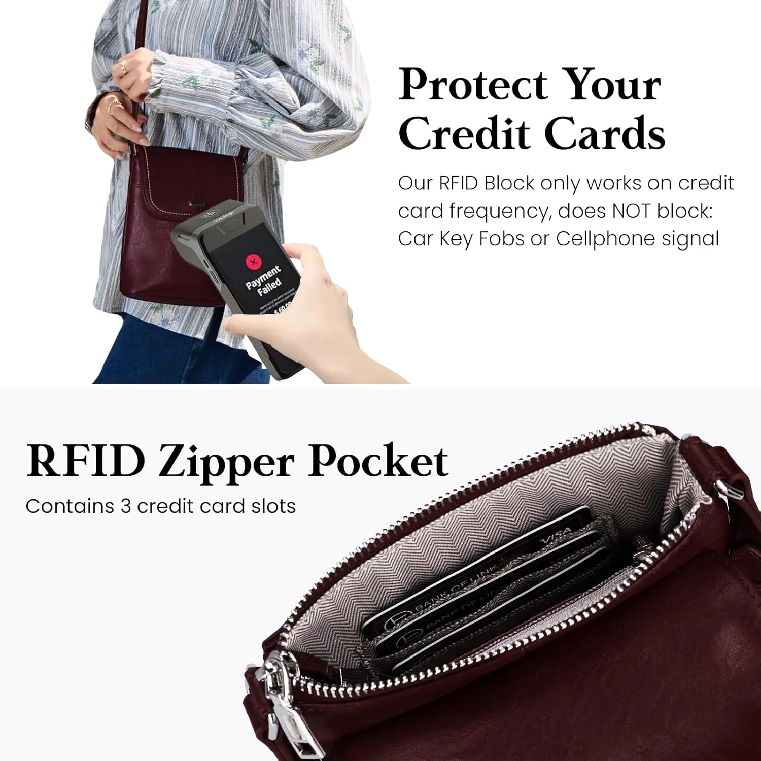 befen Genuine Leather Small Crossbody Bags for Women, Womens Cell Phone Purses Cross body Bag Purse with RFID Card Slots