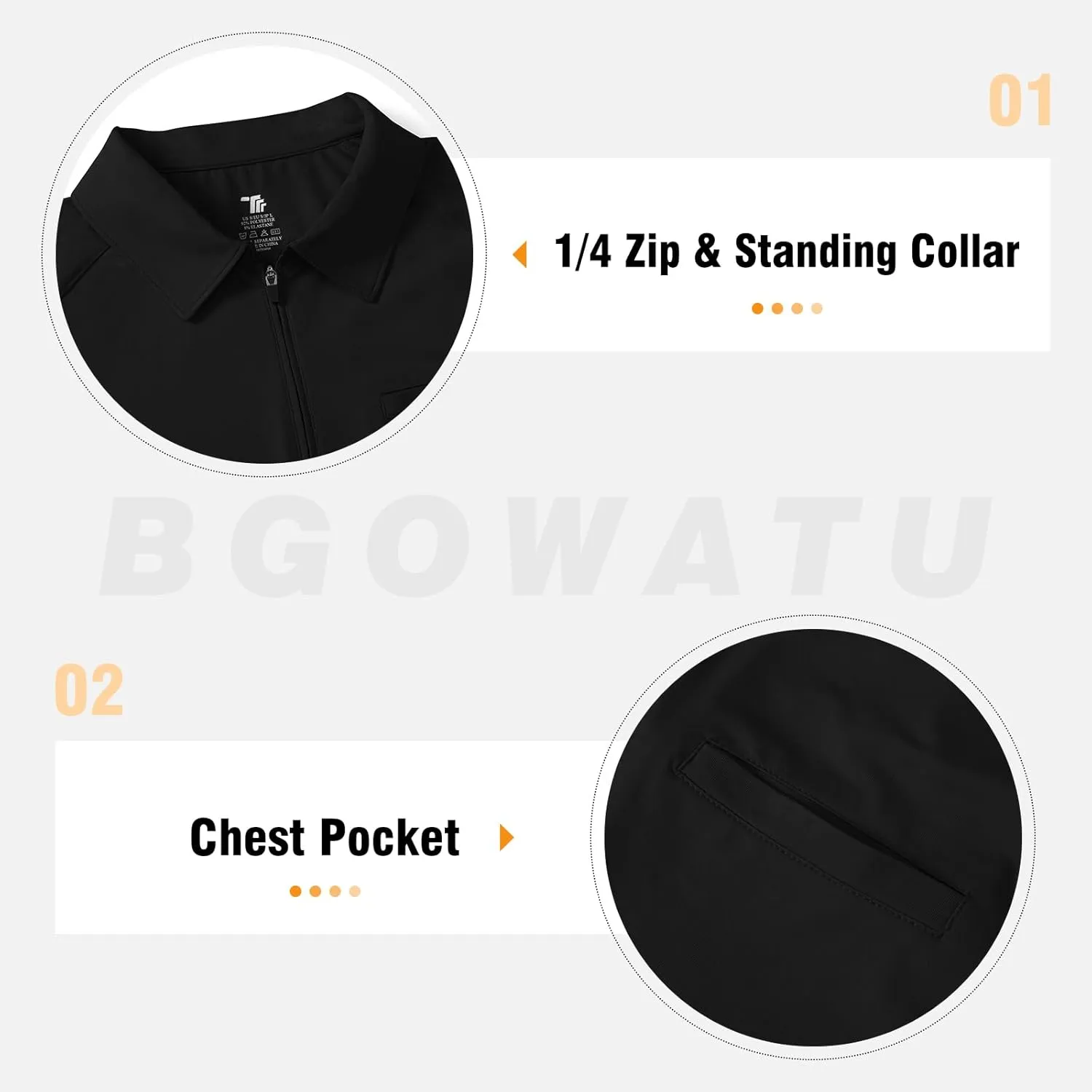 BGOWATU Women's Short Sleeve Golf Polo Shirts 1/4 Zip Tennis Tops Collared T-Shirts UV Protection Quick Dry
