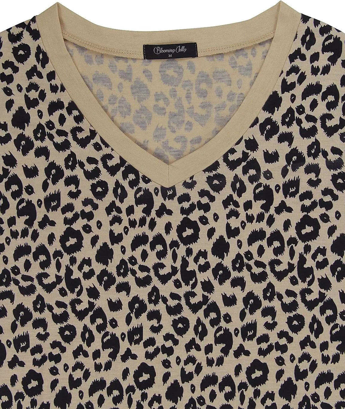 Blooming Jelly Womens Leopard Print Tops Short Sleeve Round Neck Casual T Shirts Tees