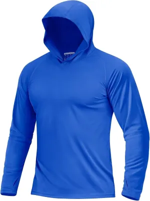 Boladeci Men's UPF 50  Sun Protection Lightweight Hoodie Shirts Long Sleeve Fishing Shirts SPF UV Hiking Swim