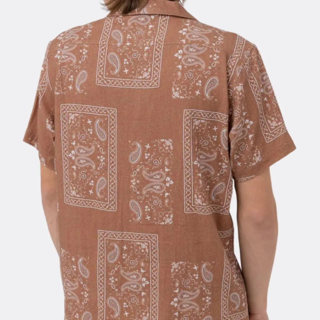 Border Short Sleeve Shirt (Cedar Wood)