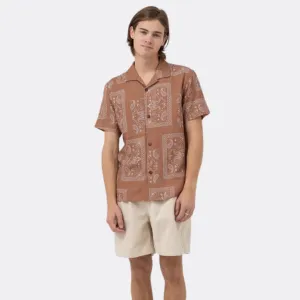 Border Short Sleeve Shirt (Cedar Wood)