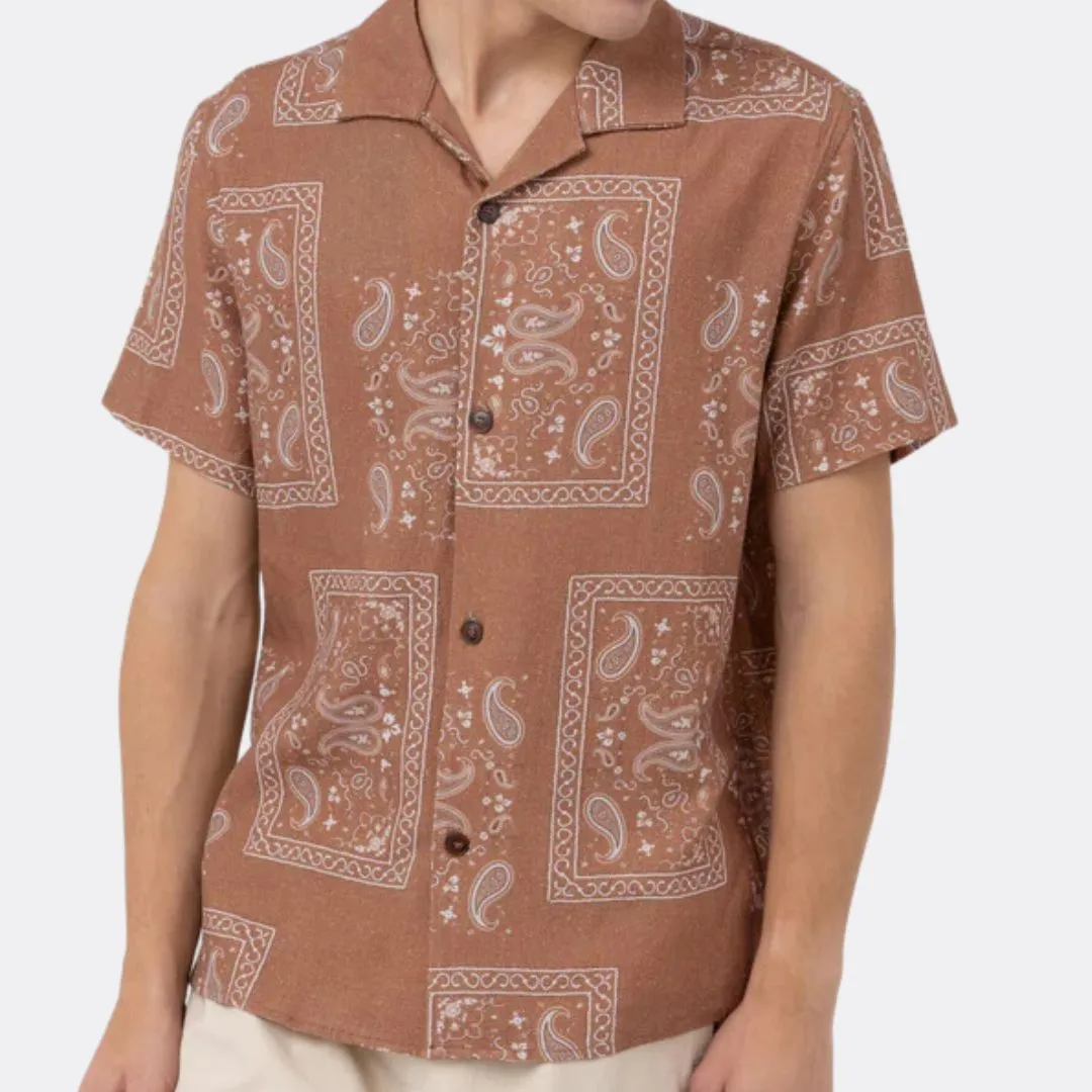Border Short Sleeve Shirt (Cedar Wood)