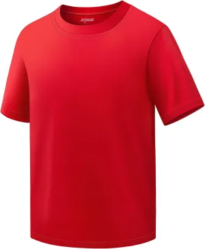Boys Shirts Athletic Dry Fit Tees Moisture Wicking Quick Dry Short Sleeve T-Shirts Sports Training Outdoor Activewear Tops