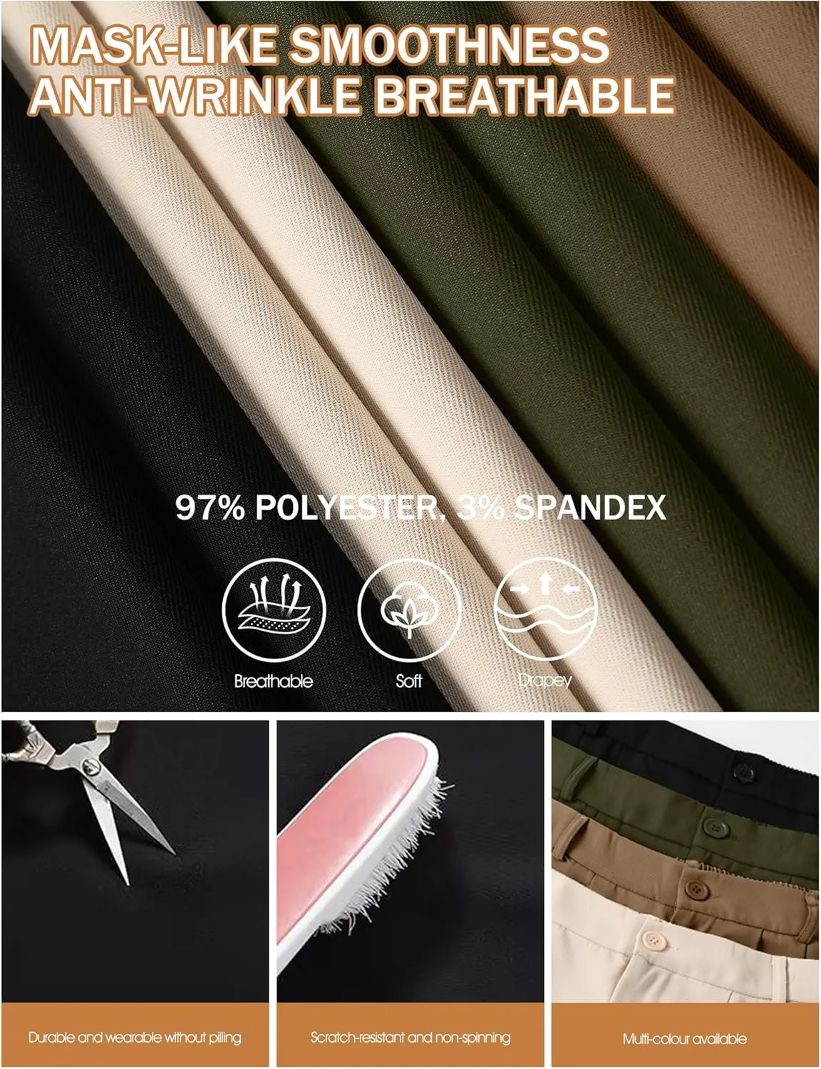 Buauty Women's Wide Leg Cargo Pants High Waisted Trousers Pants Casual Dress Pants with Pockets 2024 Loose Business Clothes