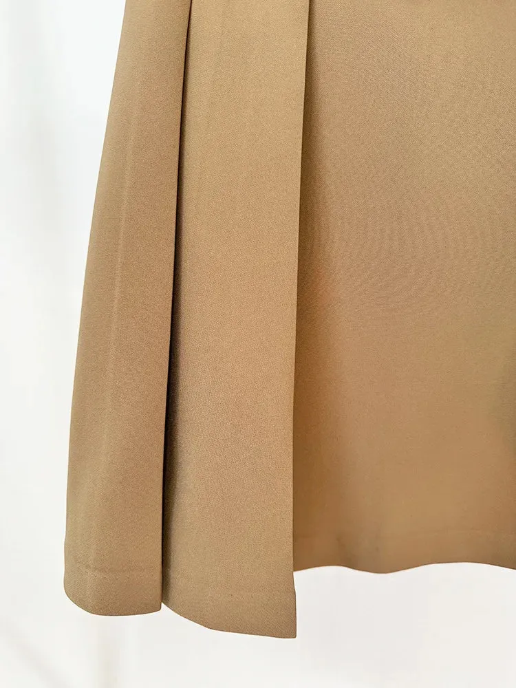 Buckle Buttons Umbrella Skirts Dress