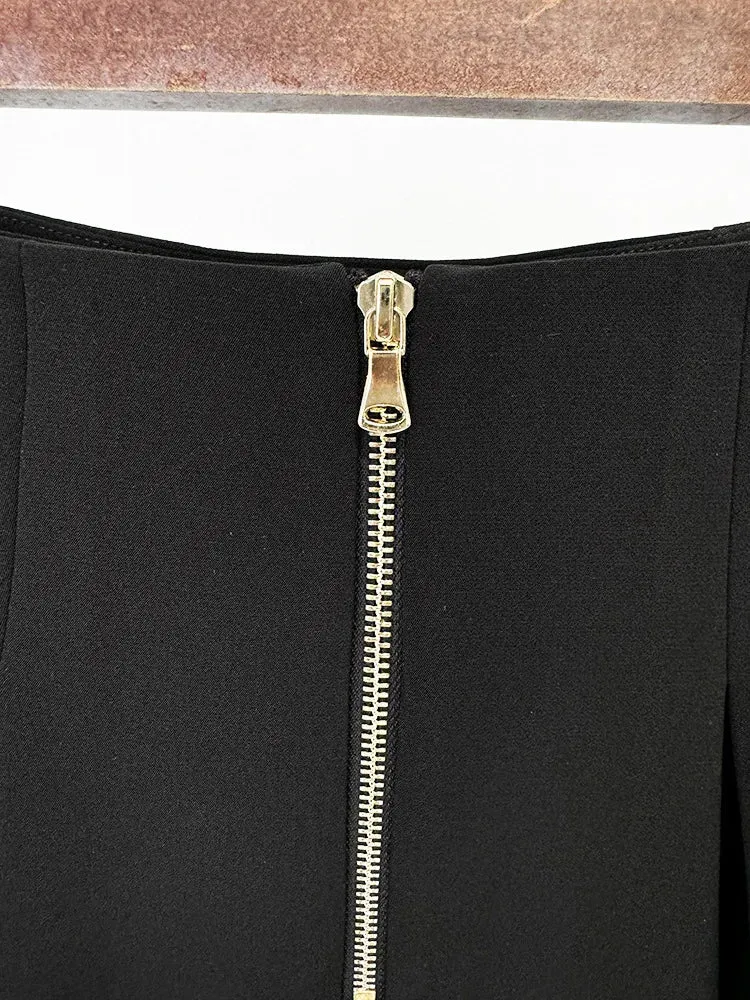 Buckle Buttons Umbrella Skirts Dress