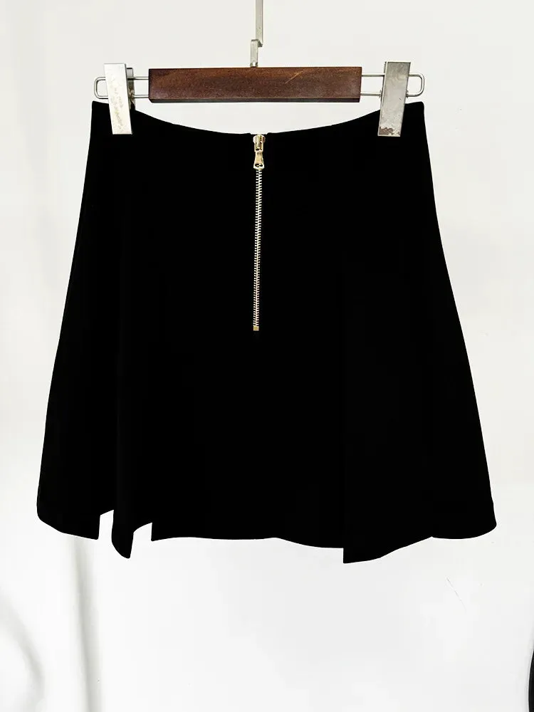 Buckle Buttons Umbrella Skirts Dress