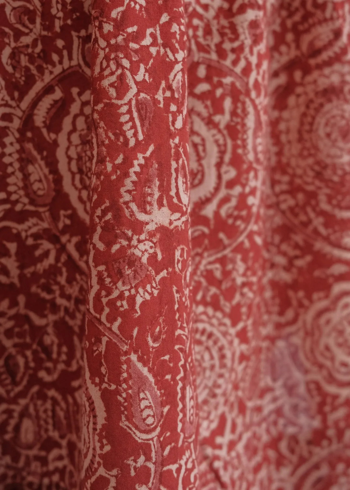 Calico Skirt - Organic Cotton Block Print - Kalamkari Blossoms