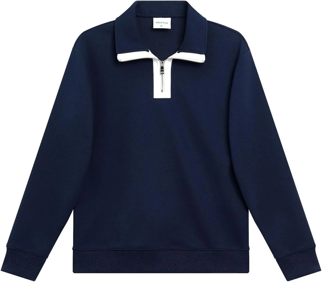 Cambkatl Heavyweight Sweatshirt for Men 1/4 Zipper Lapel Colorblock Crewneck Casual Long Sleeve Loose Pullover Tops
