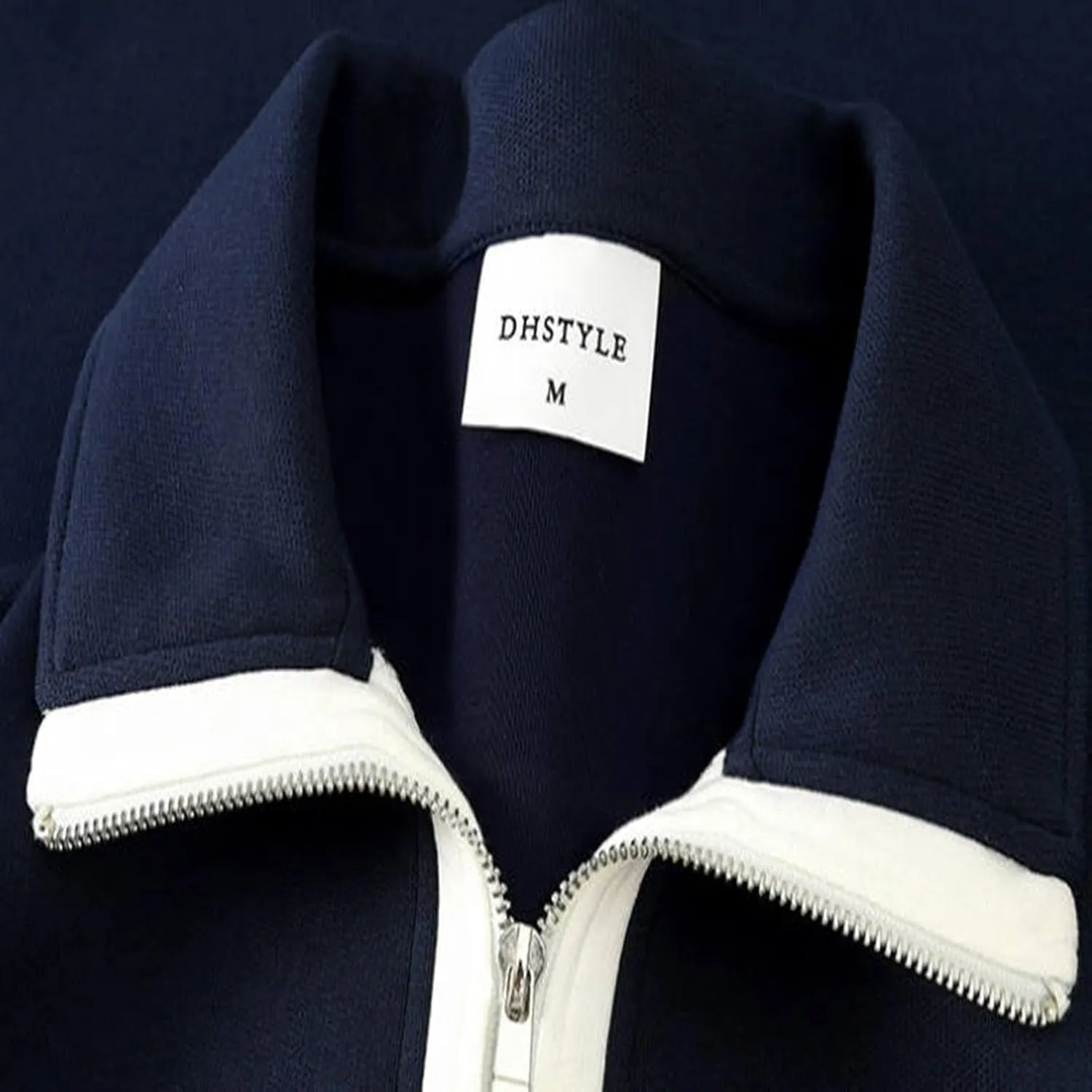 Cambkatl Heavyweight Sweatshirt for Men 1/4 Zipper Lapel Colorblock Crewneck Casual Long Sleeve Loose Pullover Tops