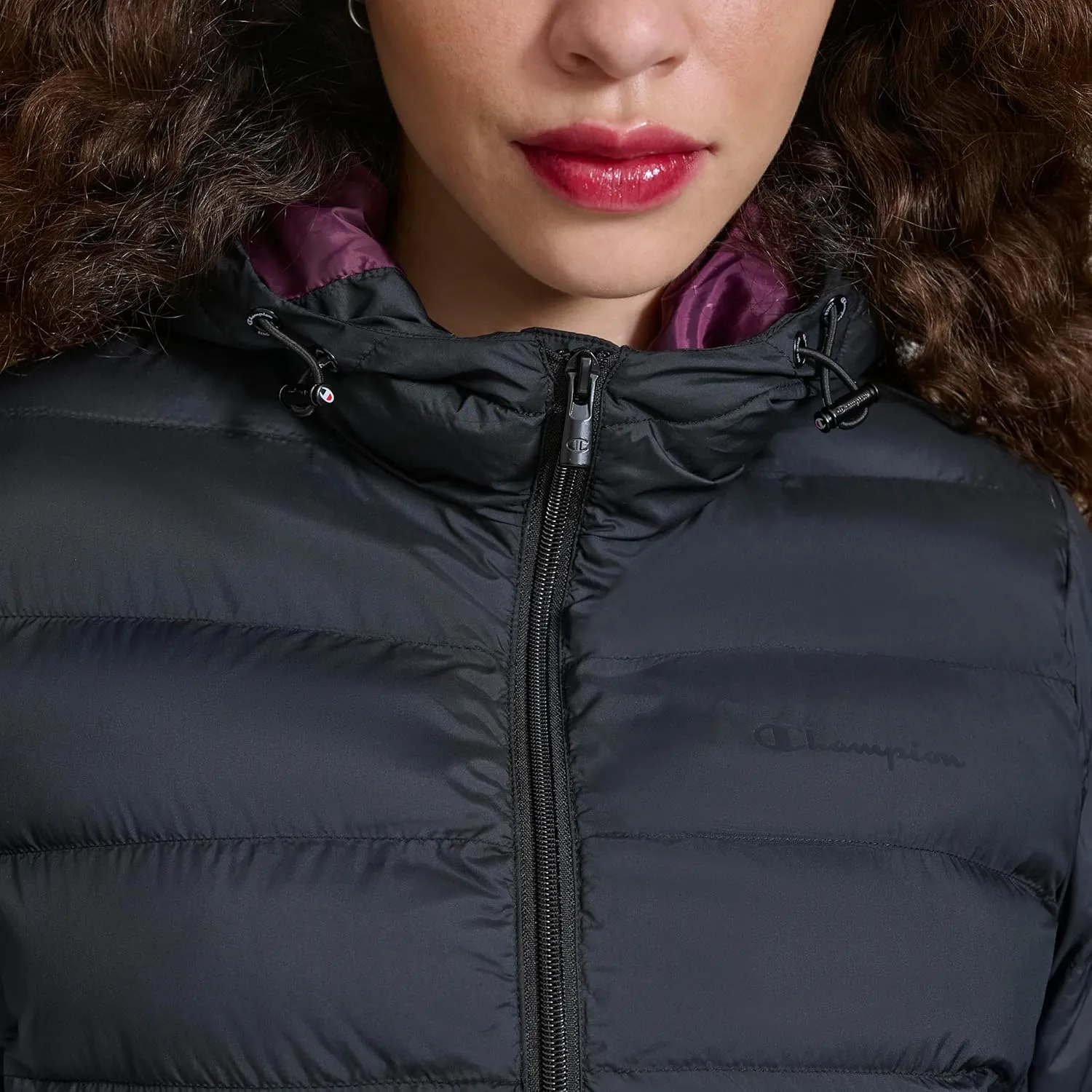 Champion Women's Quilted Coat Packable Puffer Jacket with Hood