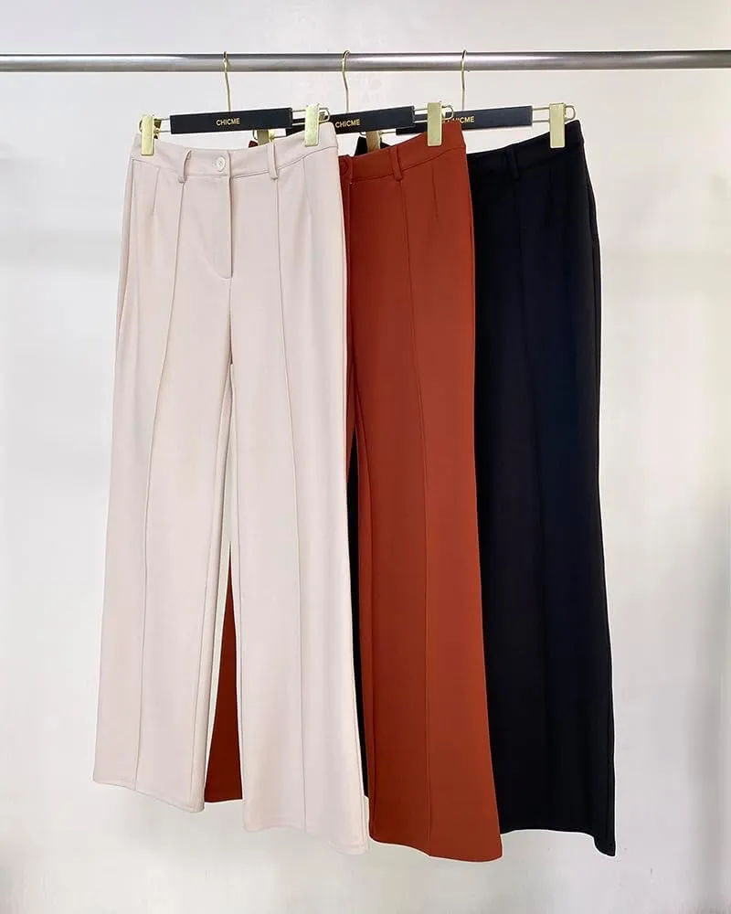 CHICME Work Pants for Women High Waist Straight Leg Work Pants Business Casual Trousers