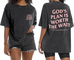 Christian Oversized Shirts for Women God Graphic Tees Shirts Bible Verse Jesus Shirt Religious Acid Wash Tshirts