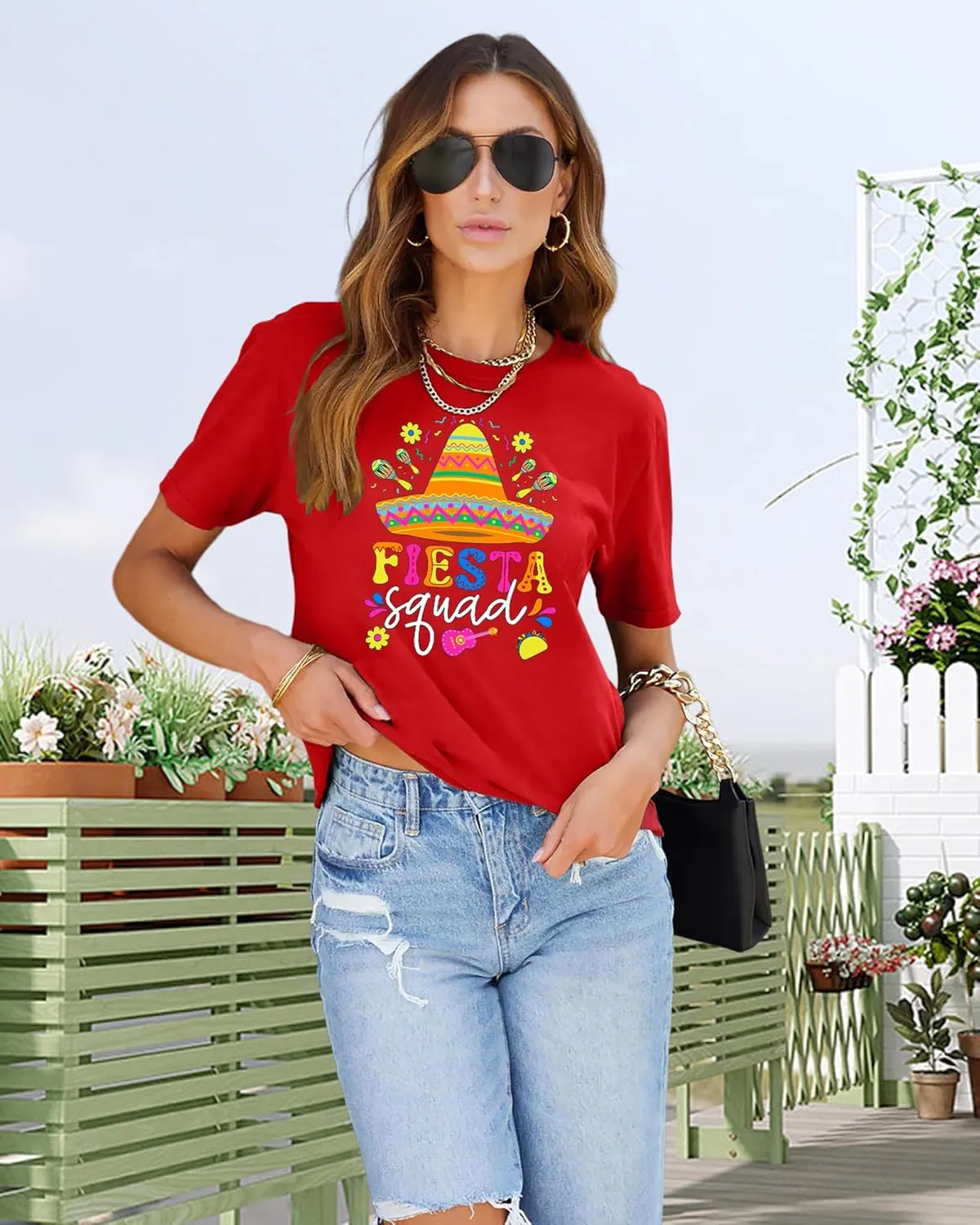 Cinco De Mayo Shirts Women: Mexican Fiesta Squad T-Shirts 5 De Mayo Shirt Mexican Fiesta Tee Tops