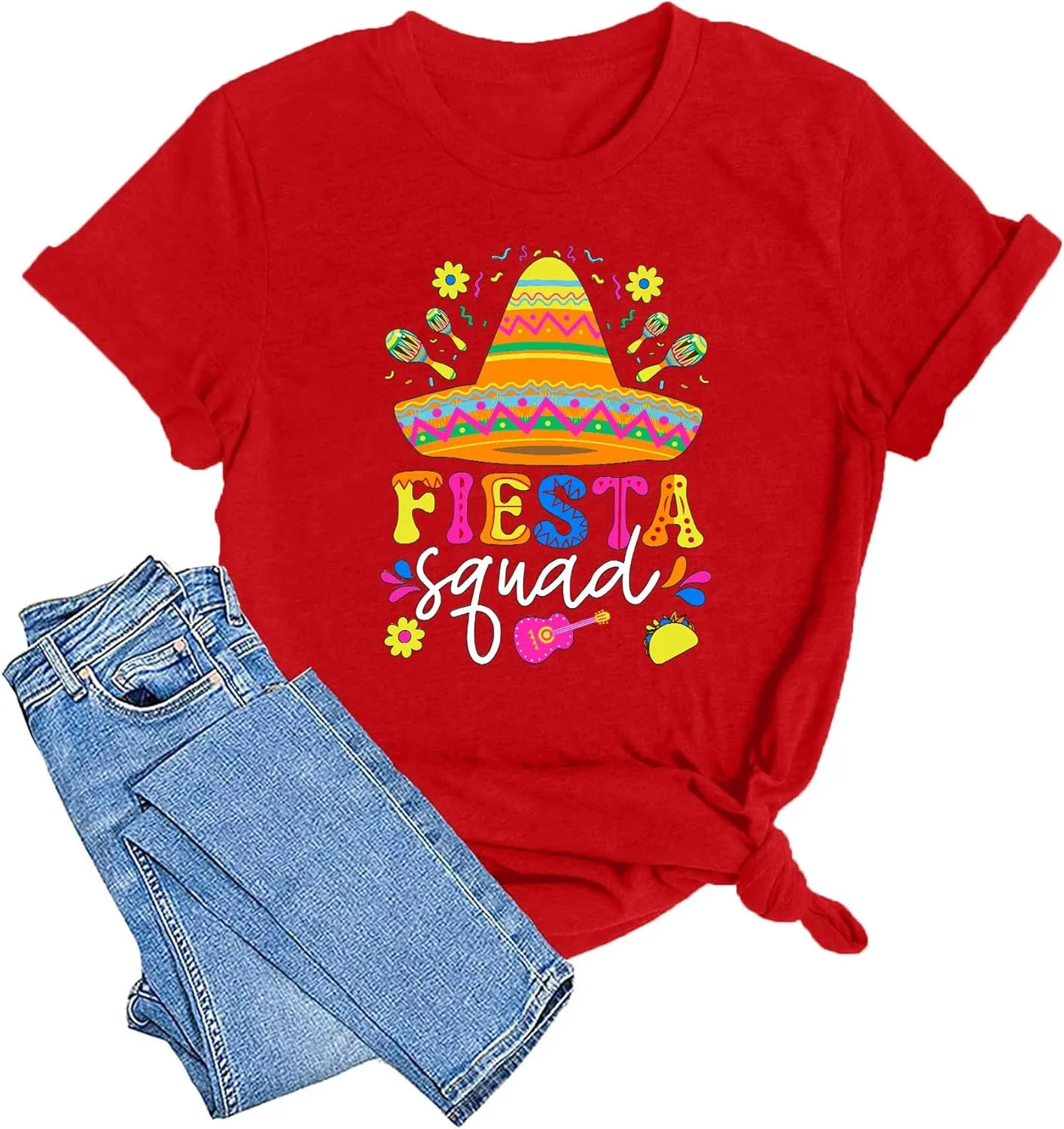 Cinco De Mayo Shirts Women: Mexican Fiesta Squad T-Shirts 5 De Mayo Shirt Mexican Fiesta Tee Tops