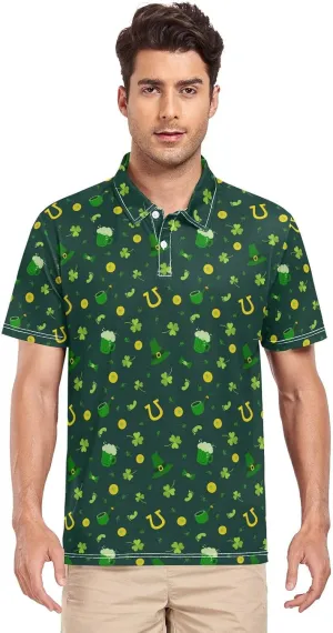 Circus Penguin Men's Polo Shirts Short Sleeve Quick Dry Athletic Outdoor Sports Golf Shirts S-XXL