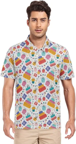 Circus Penguin Men's Polo Shirts Short Sleeve Quick Dry Athletic Outdoor Sports Golf Shirts S-XXL