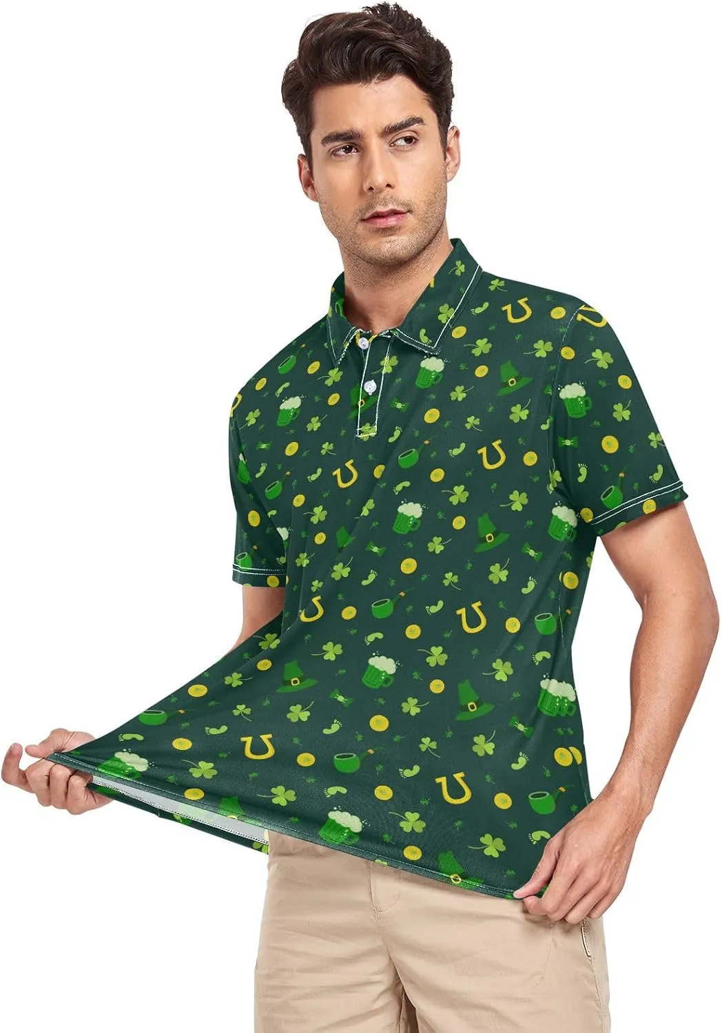 Circus Penguin Men's Polo Shirts Short Sleeve Quick Dry Athletic Outdoor Sports Golf Shirts S-XXL