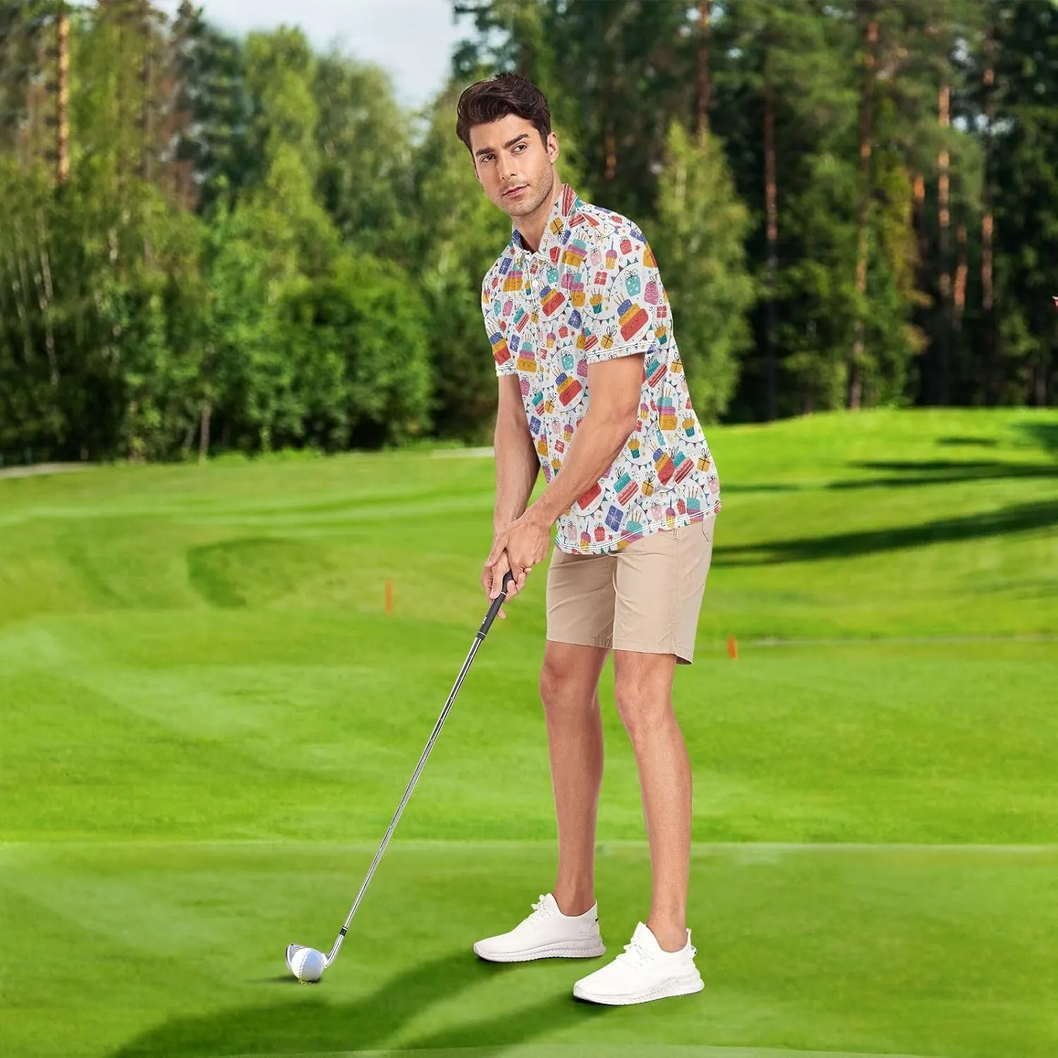 Circus Penguin Men's Polo Shirts Short Sleeve Quick Dry Athletic Outdoor Sports Golf Shirts S-XXL