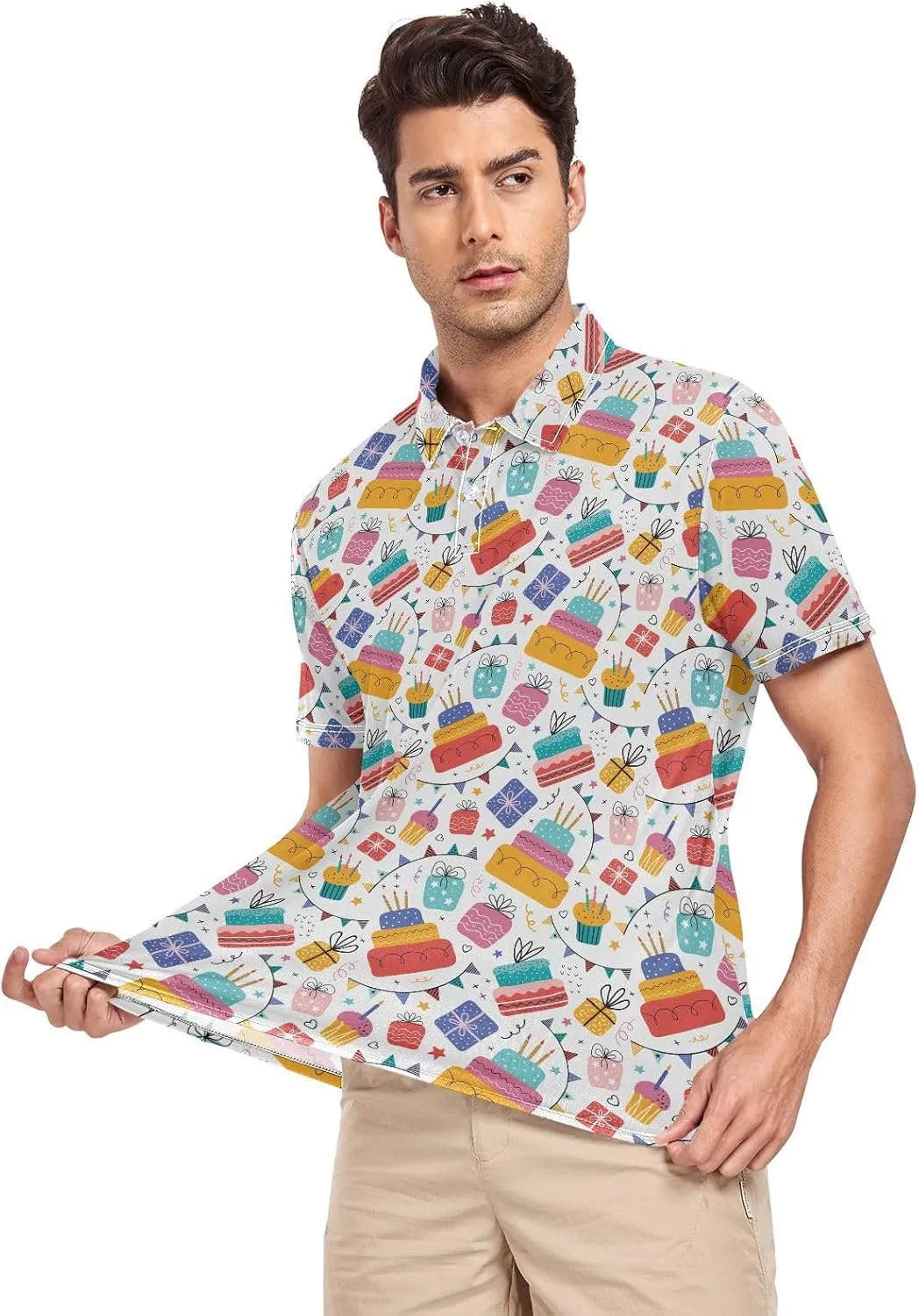 Circus Penguin Men's Polo Shirts Short Sleeve Quick Dry Athletic Outdoor Sports Golf Shirts S-XXL