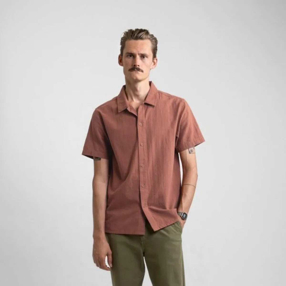 Classic Linen SS Shirt (Baked Clay)