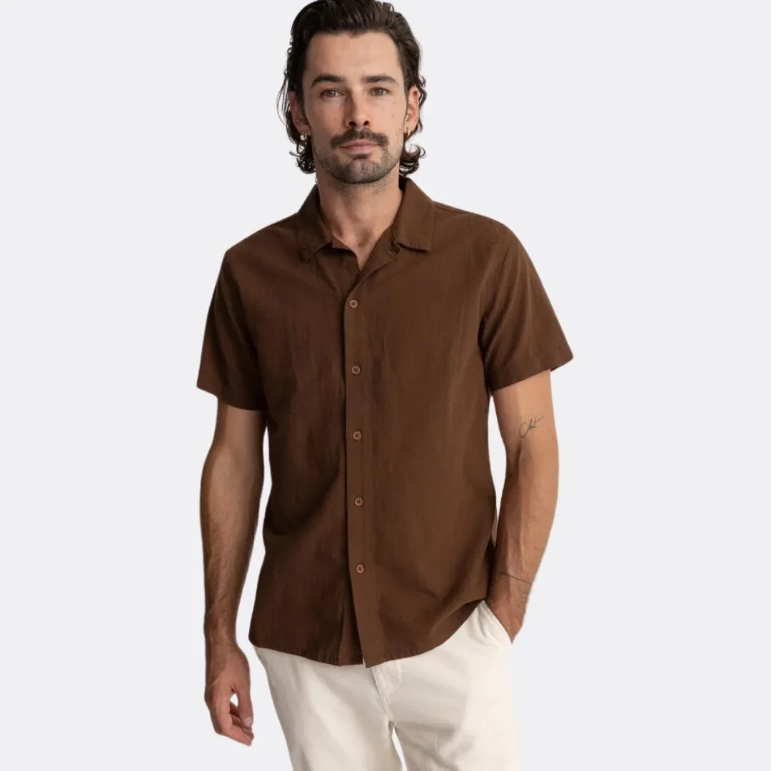 Classic Linen SS Shirt (Chocolate)