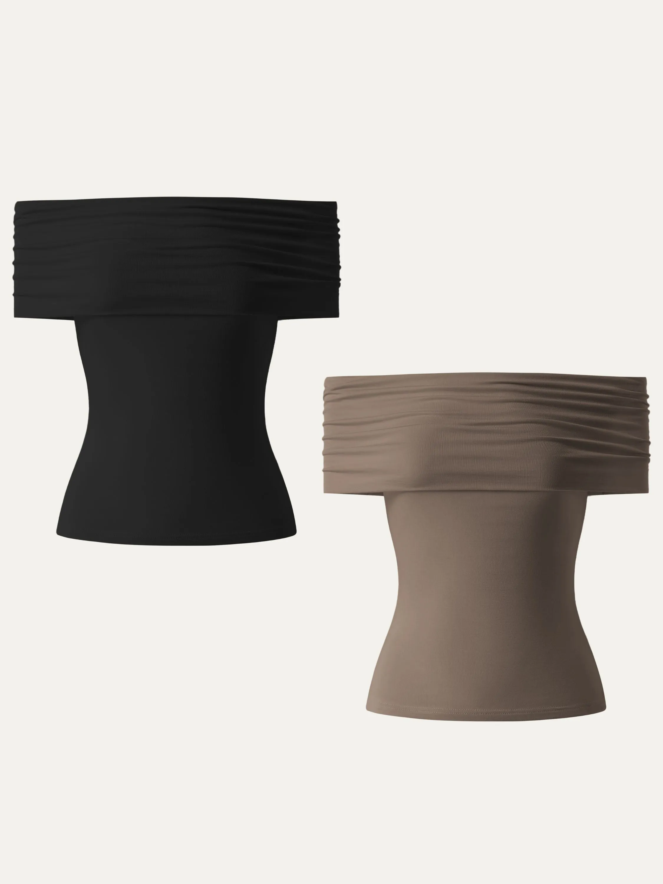 Convertible Non-sheer Off-shoulder Sculpt Tank