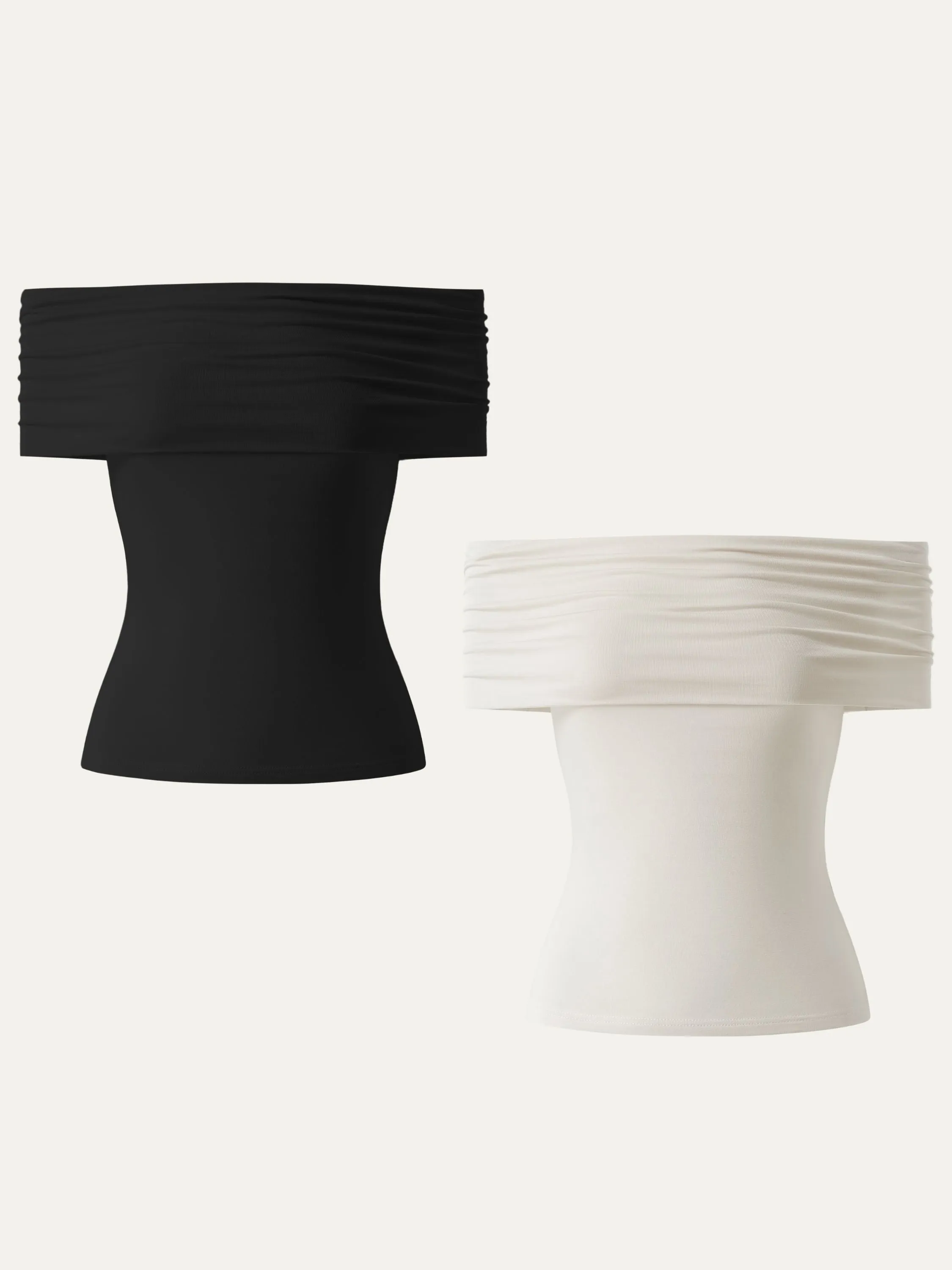 Convertible Non-sheer Off-shoulder Sculpt Tank