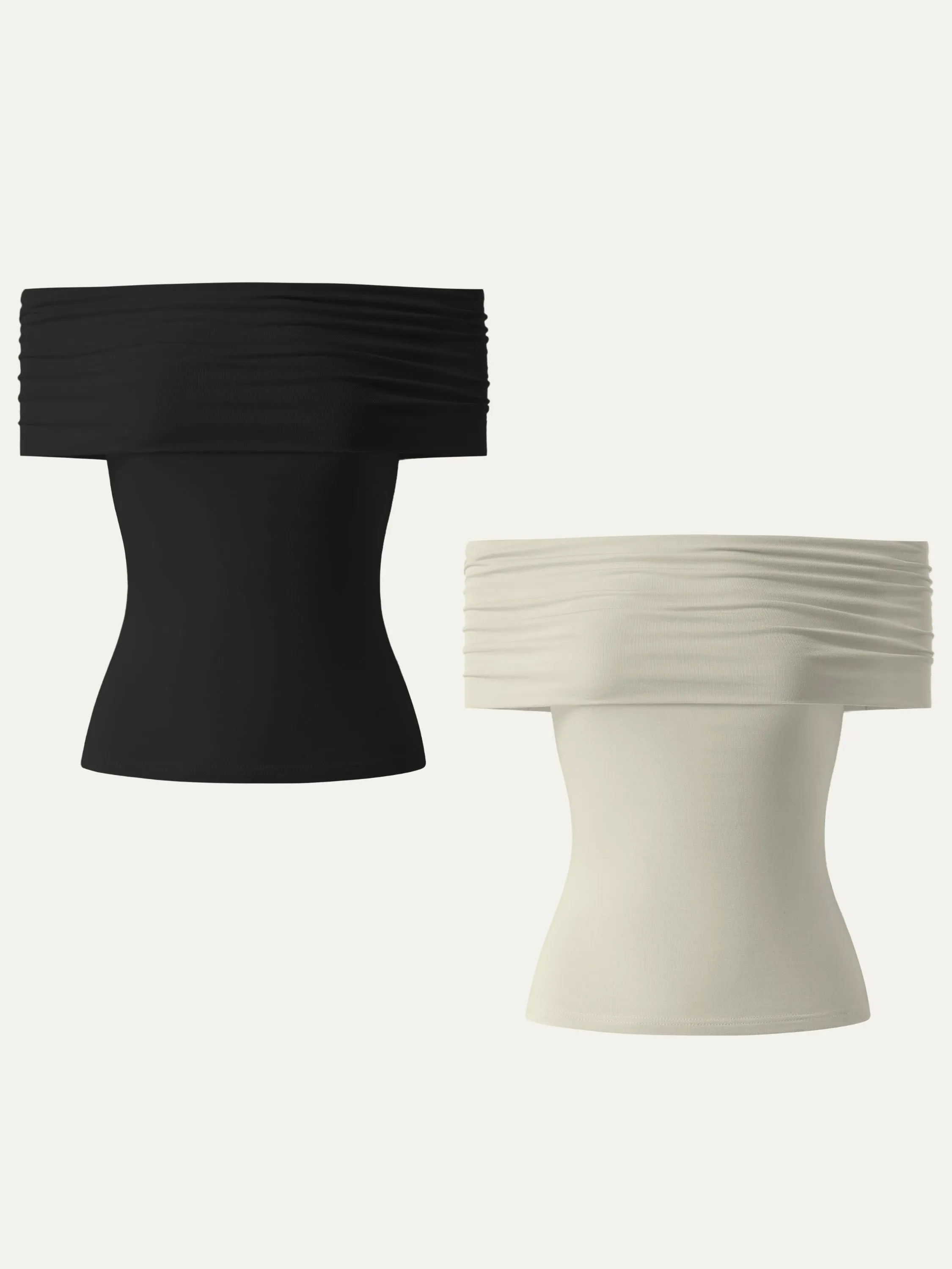 Convertible Non-sheer Off-shoulder Sculpt Tank
