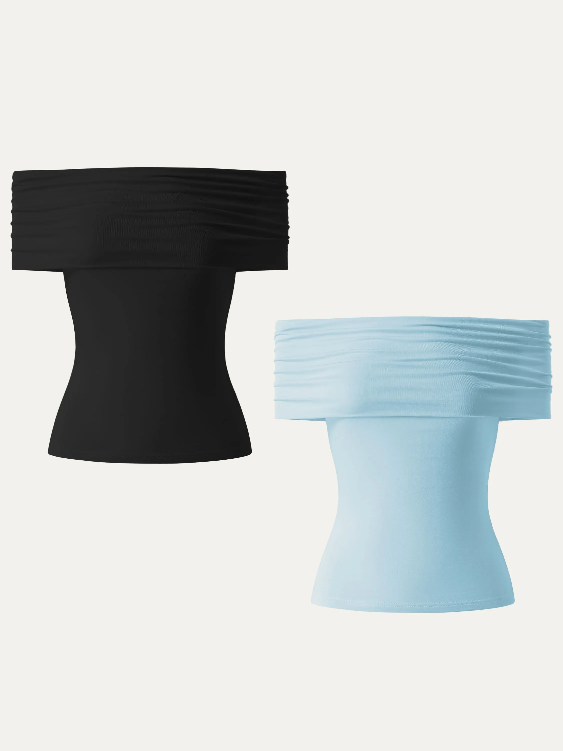 Convertible Non-sheer Off-shoulder Sculpt Tank