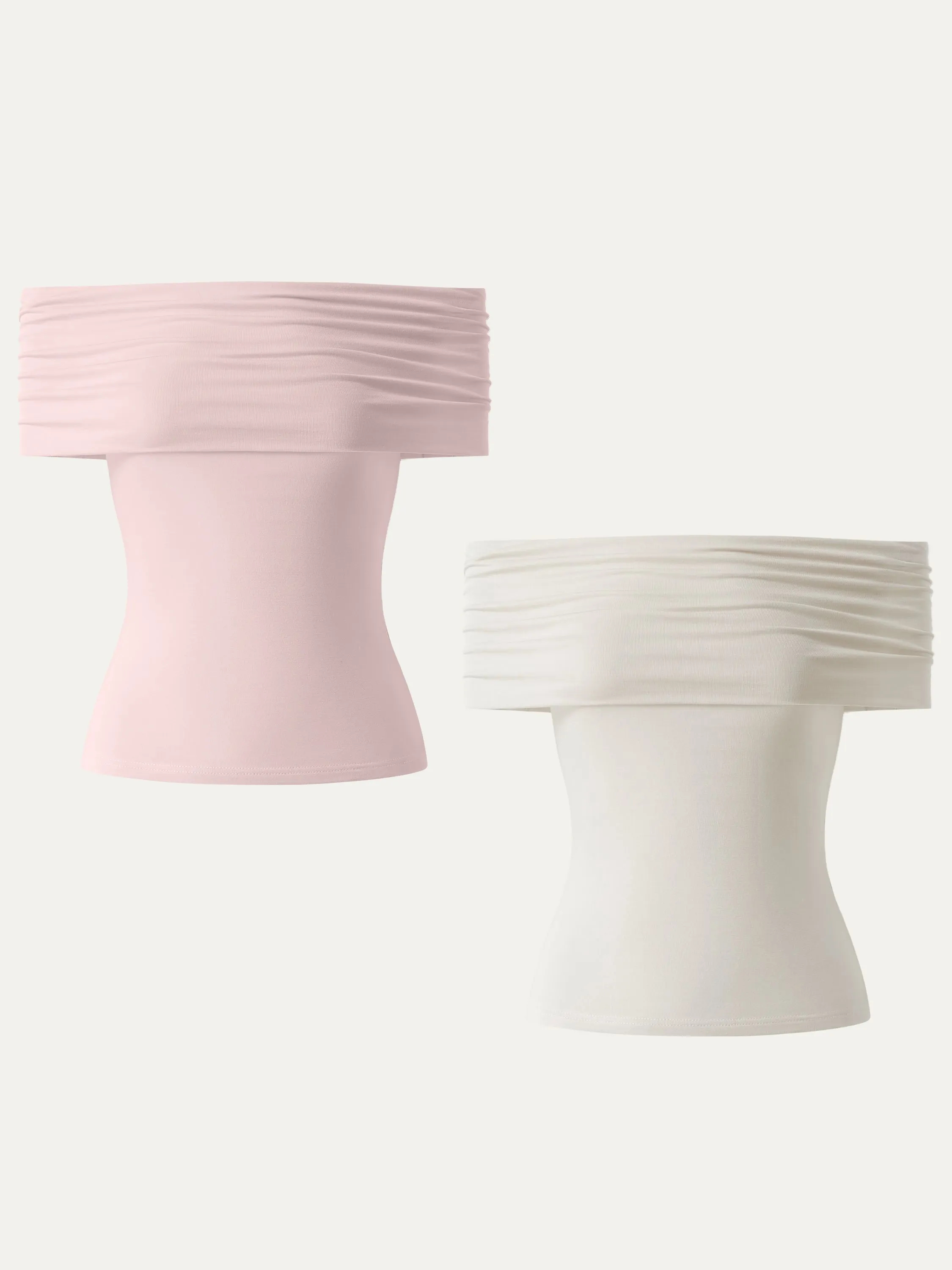 Convertible Non-sheer Off-shoulder Sculpt Tank